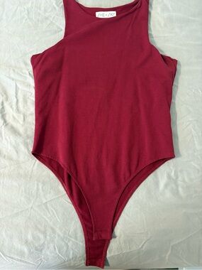 She + Sky Burgundy Sleeveless One-Piece